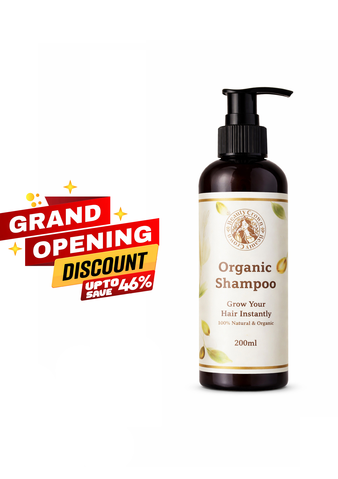 Beauty Crown Organic Shampoo – Grow Your Hair Naturally (200ml)